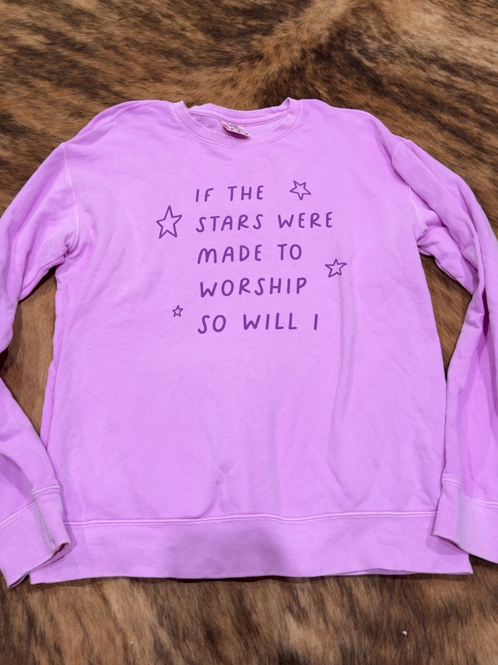 Comfort Colors Lilac Long Sleeve Tee with Script Stars